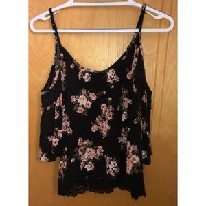 Full Tilt Printed Black Crop Top